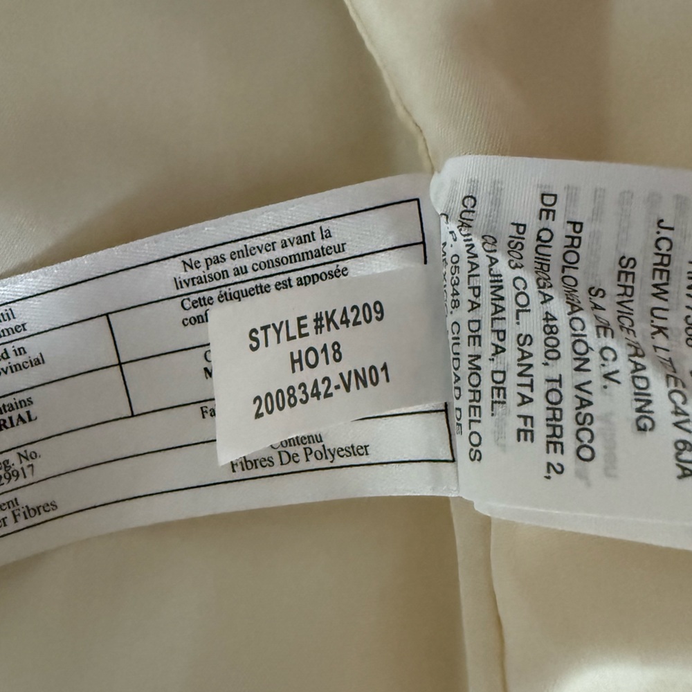 NWT J. Crew Mercantile Ivory Quilted Vest - Picture 5 of 5